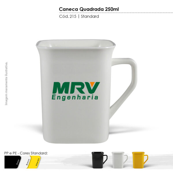 CANECA PLASTICA QUADRADA KB 215