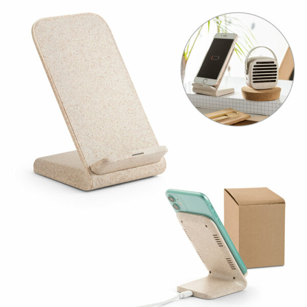 CARREGADOR WIRELESS ECOLÓGICO COM SUPORTE DE CELULAR KS 57932